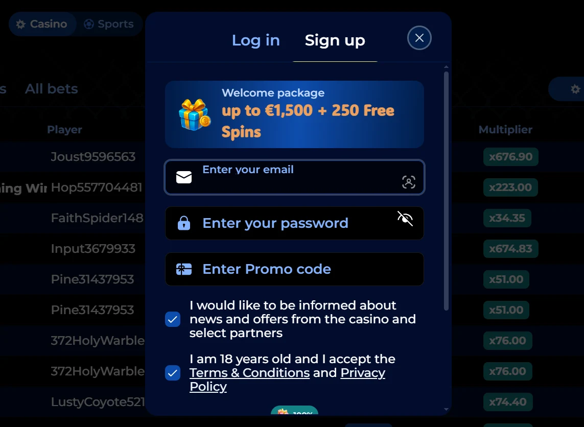 gangstasino casino register