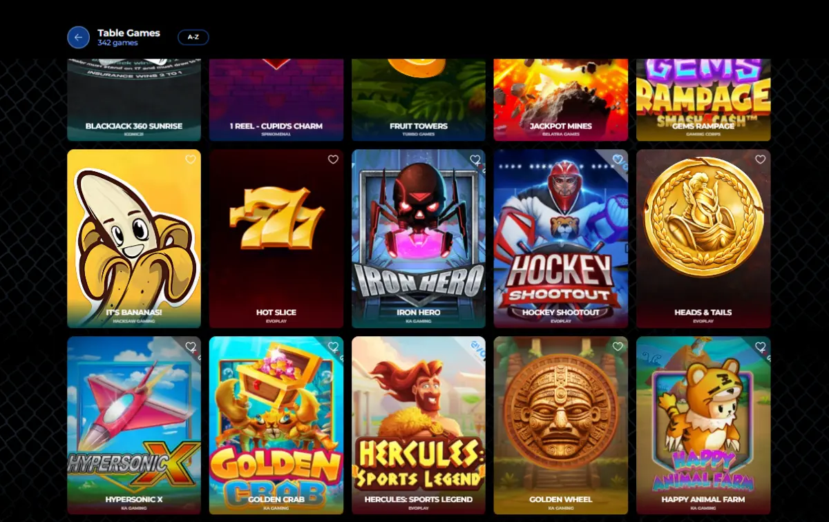 gangstasino casino table games